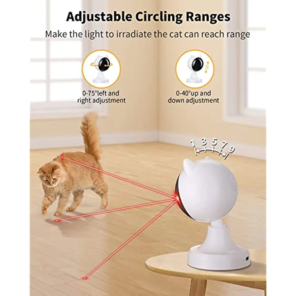 ATUBNAN Automatic Laser Cat Toys,Usb Rechargeable,Interactive Cat Toy for Indoor Cats Kitty Kittens Dog,Multifunctional Cat Toy